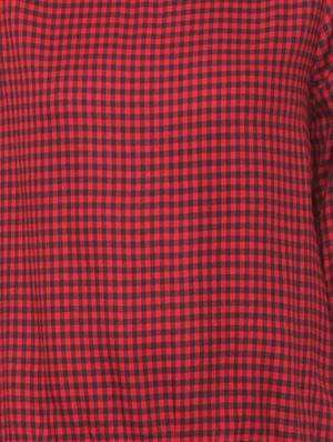 button detail checkered top - 15728403 - Standard Image - 5