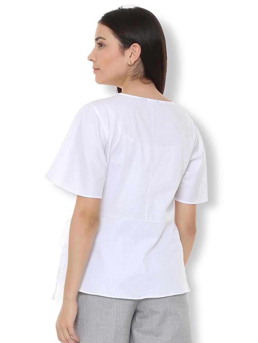 surplice neck knot detail top - 15728423 - Zoom Image - 2