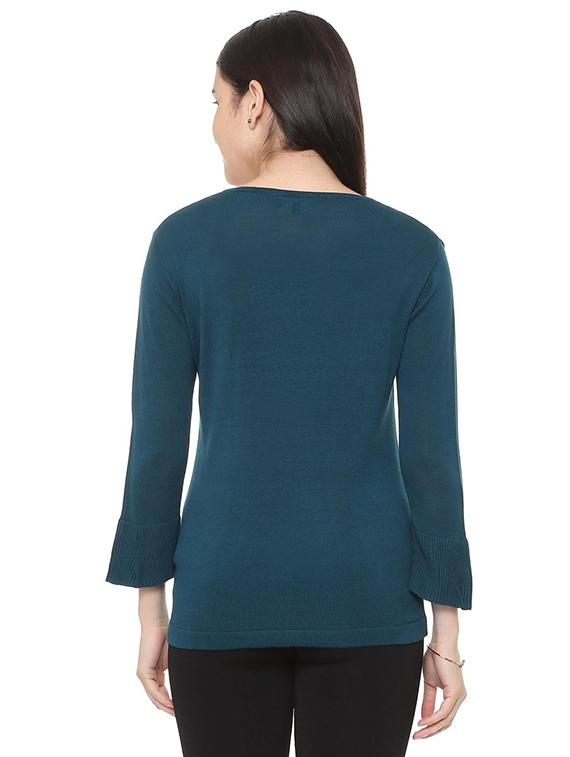 floral embroidered knitted top - 15728428 - Zoom Image - 2
