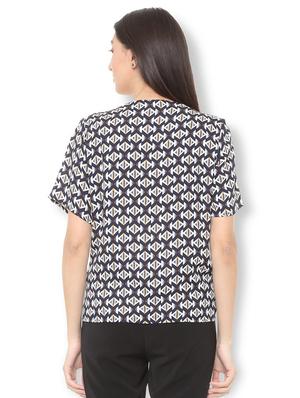 pleat detail keyhole neck top - 15728431 - Standard Image - 2