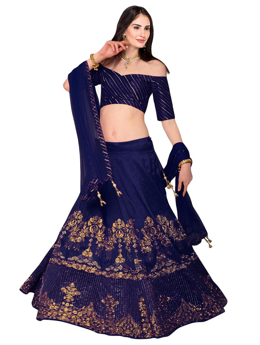 Embroidered flared lehenga - 15728435 - Zoom Image - 2