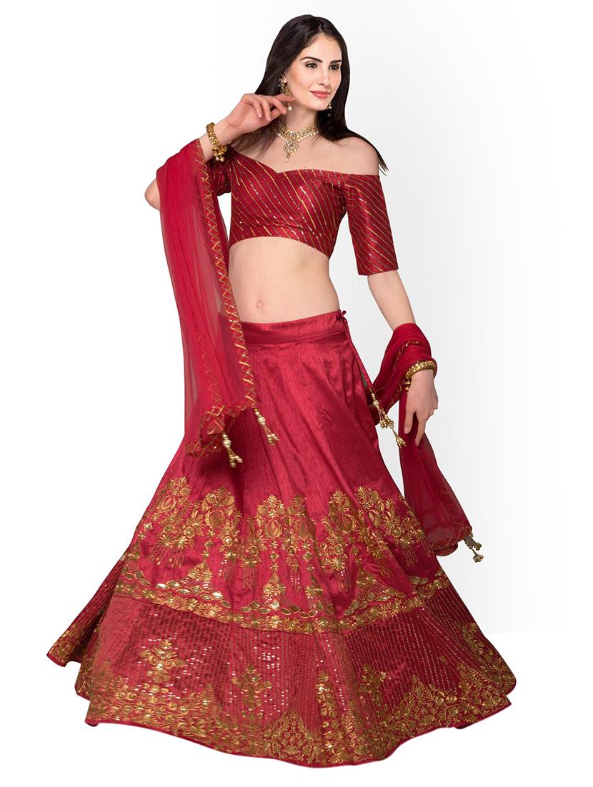Embroidered flared lehenga - 15728437 - Zoom Image - 2