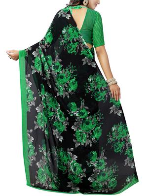 floral printed saree with blouse - 15728444 - Standard Image - 2