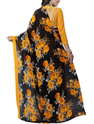 floral printed saree with blouse - 15728446 - Standard Image - 2
