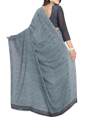 half & half printed saree with blouse - 15728450 - Standard Image - 2