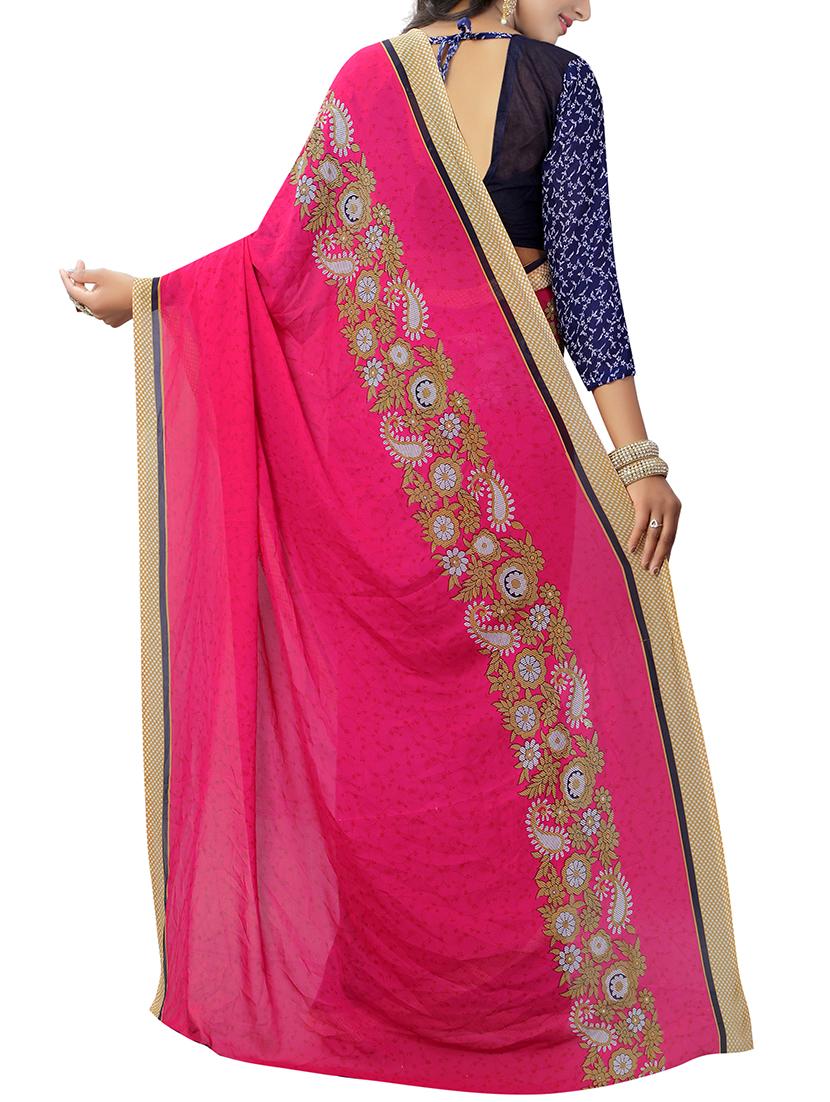 floral half & half saree with blouse - 15728454 - Zoom Image - 2