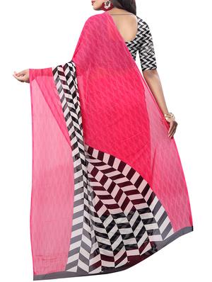 chevron printed saree with blouse - 15728456 - Standard Image - 2