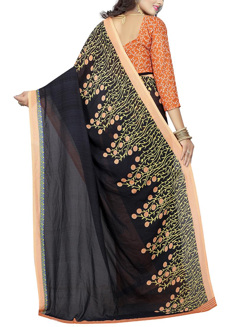 floral half & half saree with blouse - 15728458 - Zoom Image - 2