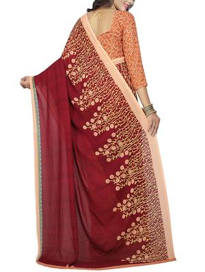 floral half & half saree with blouse - 15728464 - Standard Image - 2