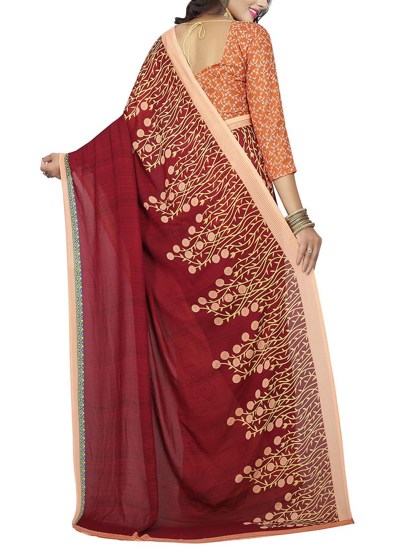 floral half & half saree with blouse - 15728464 - Zoom Image - 2