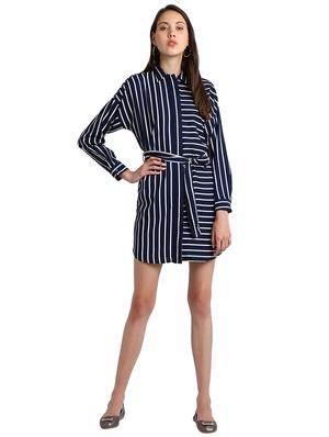 tie up waist striped shirt dress - 15728529 - Standard Image - 5