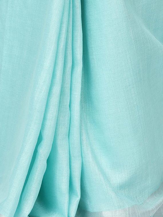 solid handloom saree with blouse - 15728571 - Zoom Image - 5