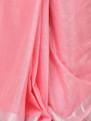 solid handloom saree with blouse - 15728574 - Standard Image - 5