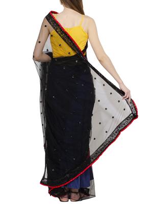 sequined embellished black saree with blouse - 15728682 - Standard Image - 2