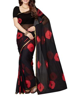 Combo Of 2 black Printed Saree with blouse - 15728693 - Standard Image - 2