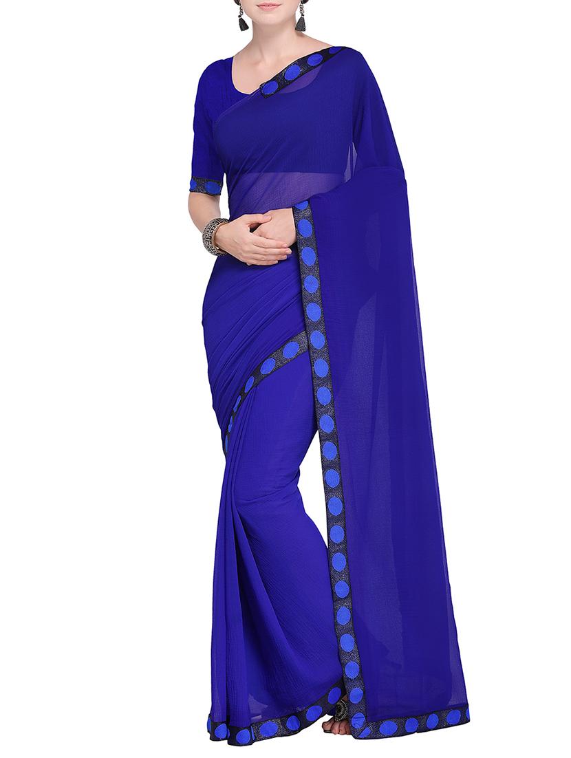 Combo Of 2 Multicolor Bordered Saree with blouse - 15728699 - Zoom Image - 2