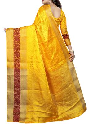floral zari motif banarasi saree with blouse - 15728870 - Standard Image - 2
