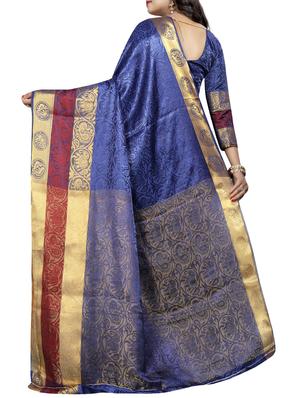 conversational zari motif banarasi saree with blouse - 15728878 - Standard Image - 2