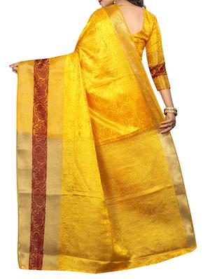 conversational zari motif banarasi saree with blouse - 15728880 - Standard Image - 2