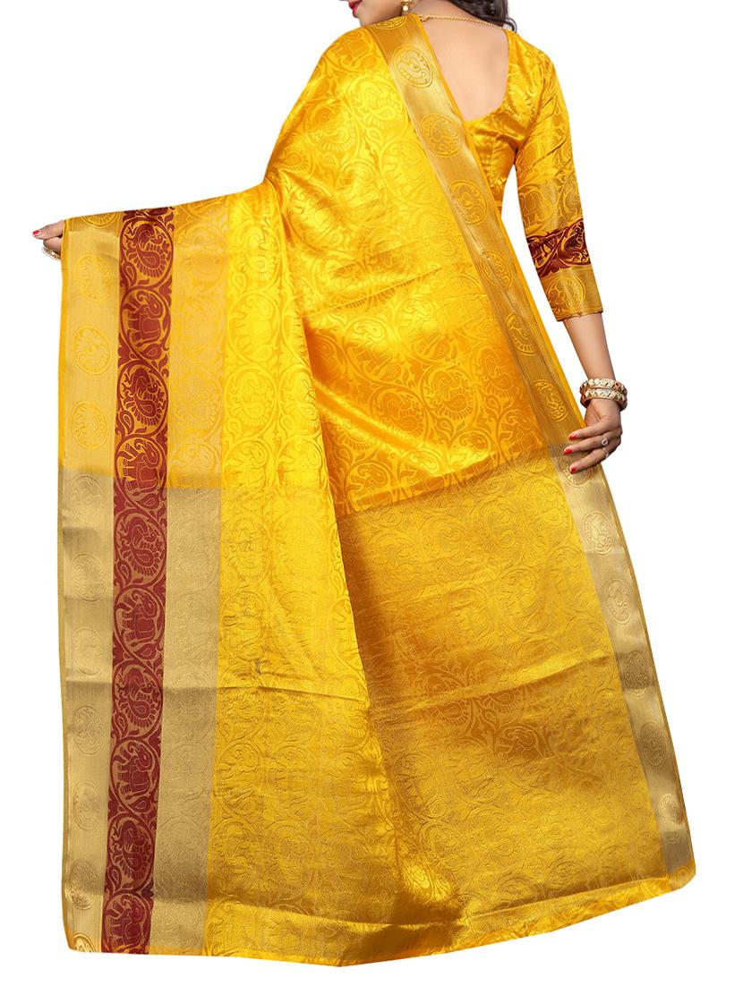 conversational zari motif banarasi saree with blouse - 15728880 - Zoom Image - 2