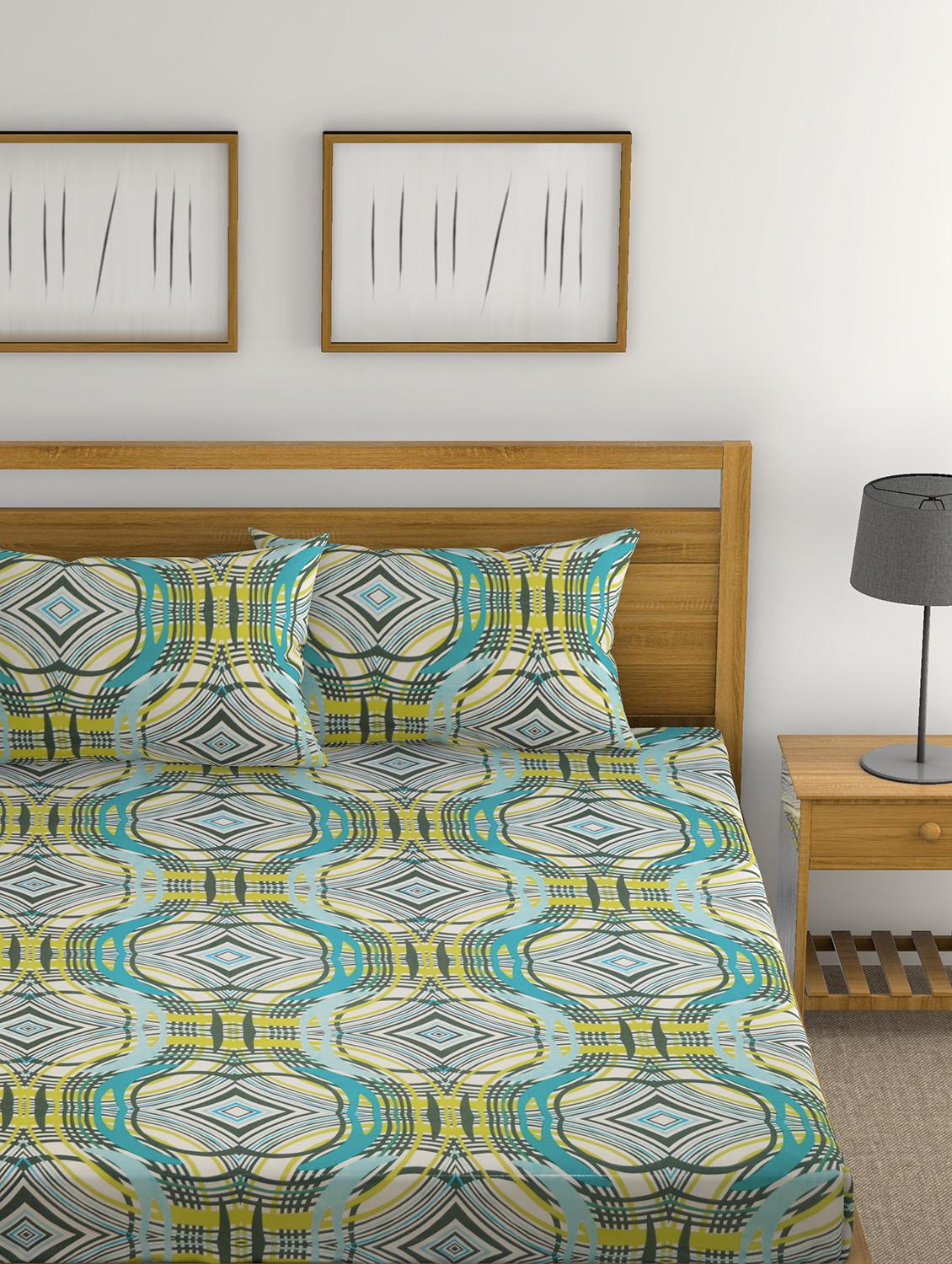 Cotton Double Bedsheet with 2 Pillow Covers - 15728928 - Zoom Image - 2