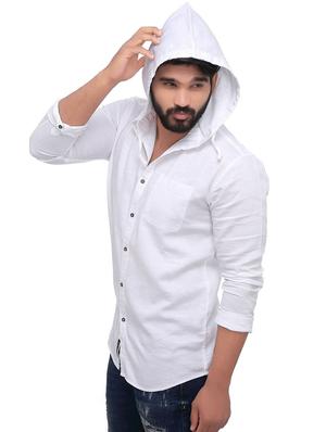 white cotton casual shirt - 15729146 - Standard Image - 2