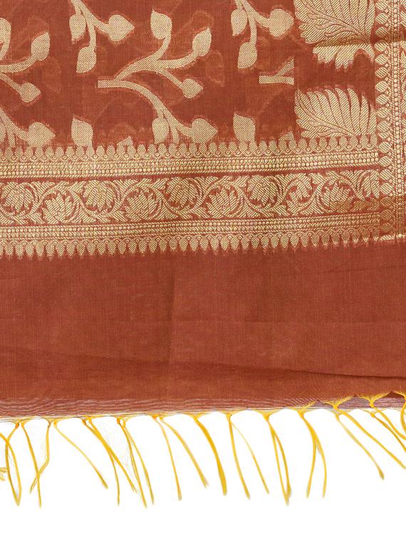 banarasi dupatta with fringes - 15729178 - Zoom Image - 2