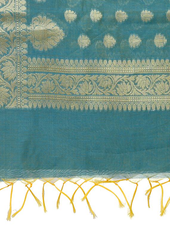 banarasi dupatta with fringes - 15729193 - Zoom Image - 2