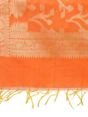 banarasi dupatta with fringes - 15729202 - Standard Image - 2