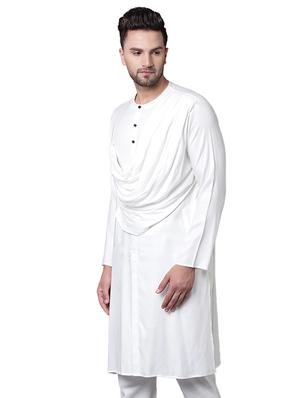 white rayon long kurta - 15729295 - Standard Image - 2