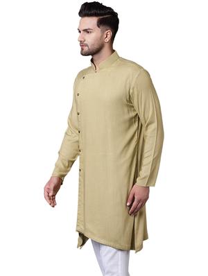 green rayon asymmetric kurta - 15729306 - Standard Image - 2
