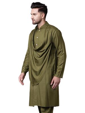 green rayon long kurta - 15729309 - Standard Image - 2
