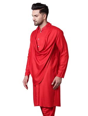 red rayon long kurta - 15729310 - Standard Image - 2
