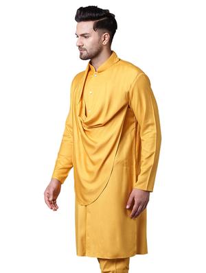 yellow rayon long kurta - 15729311 - Standard Image - 2