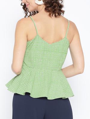 bow detail peplum top - 15729376 - Standard Image - 2