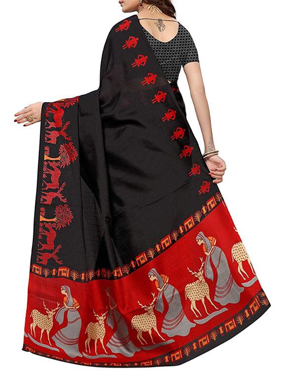 graphic printed saree with blouse - 15729398 - Zoom Image - 2