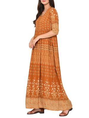 Printed flare kurta - 15729524 - Standard Image - 2