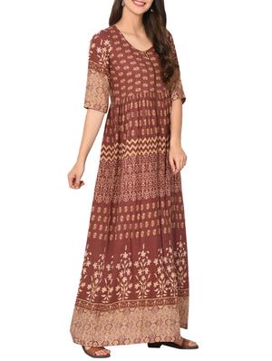 Printed flare kurta - 15729525 - Standard Image - 2