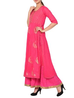 Layered foil print kurta - 15729527 - Standard Image - 2