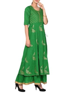 Layered foil print kurta - 15729529 - Standard Image - 2