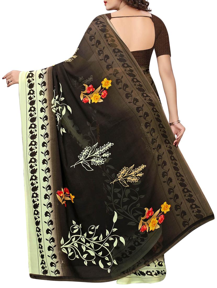 floral printed saree with blouse - 15729573 - Zoom Image - 2