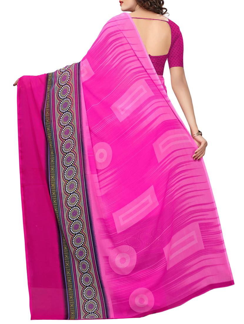 geometrical printed saree with blouse - 15729574 - Zoom Image - 2