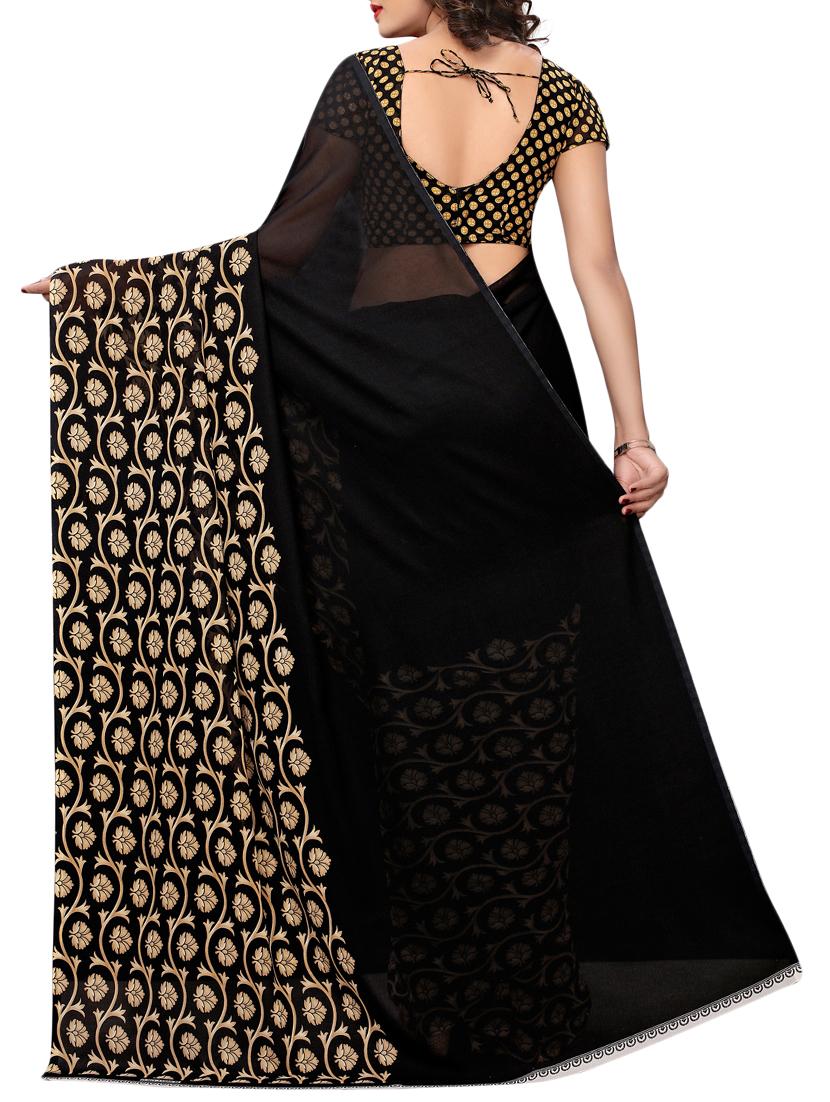 floral printed saree with blouse - 15729581 - Zoom Image - 2