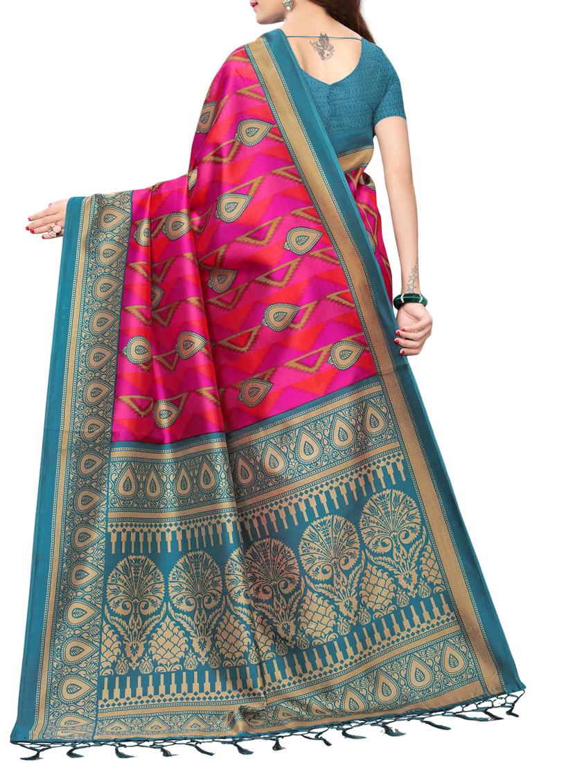 geometrical printed saree with blouse - 15729583 - Zoom Image - 2