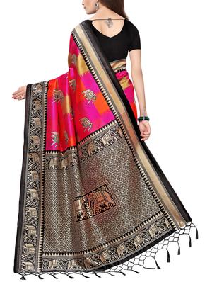 conversational printed saree with blouse - 15729593 - Standard Image - 2