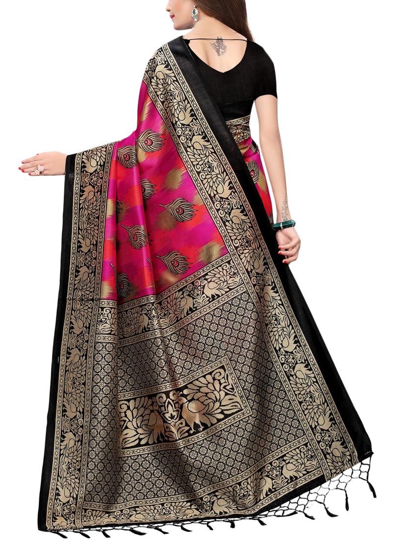 conversational printed saree with blouse - 15729597 - Zoom Image - 2
