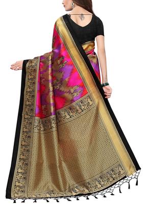 conversational printed saree with blouse - 15729603 - Standard Image - 2