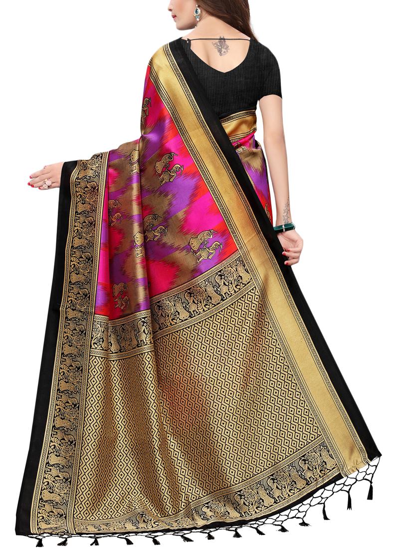 conversational printed saree with blouse - 15729603 - Zoom Image - 2