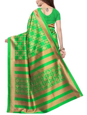 checkered printed saree with blouse - 15729606 - Standard Image - 2