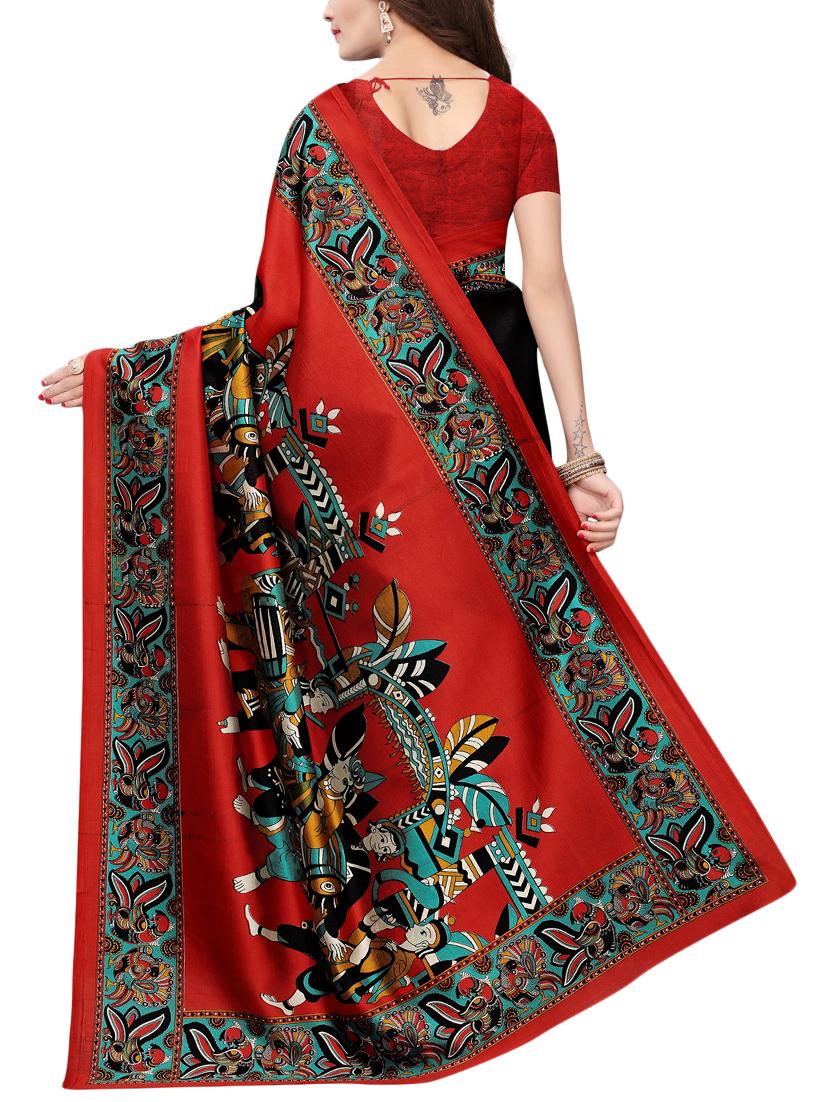 kalamkari printed saree with blouse - 15729608 - Zoom Image - 2